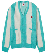 Icecream Striped Knitted Cardigan: TEAL