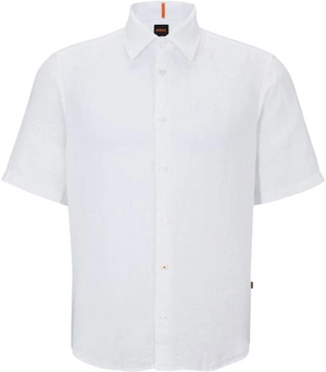 Hugo Boss Orange Rash Cotton S/S Shirt: WHITE