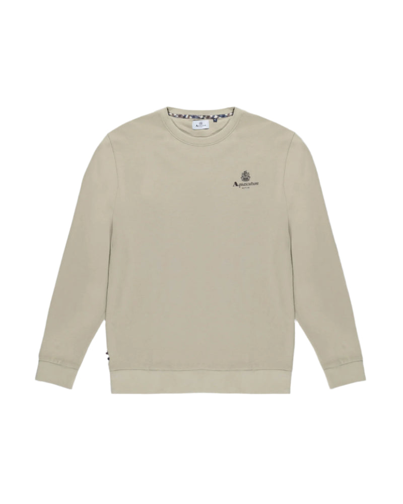 Aquascutum Active Small Logo Sweatshirt: BEIGE