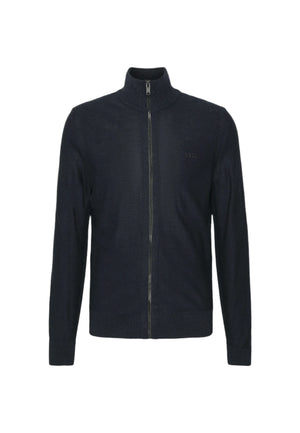 Hugo Boss Orange Avac Zip Knitwear: DARK BLUE