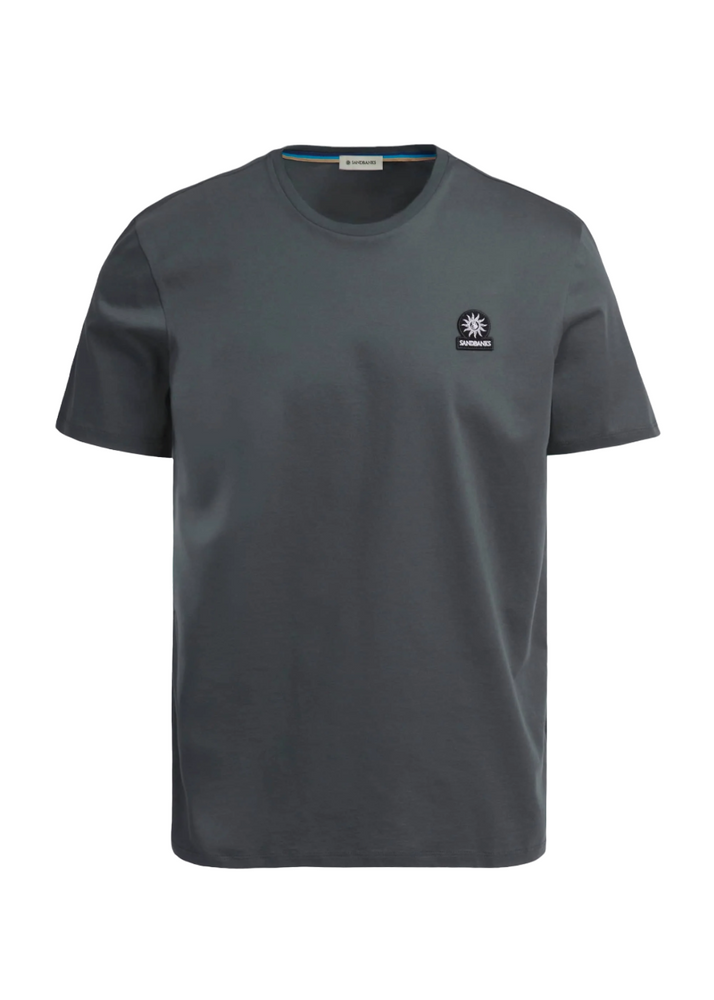 Sandbanks Badge Logo T-Shirt: ANTHRACITE