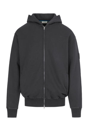 Sandbanks Badge Logo Zip Hoodie: ANTHRACITE