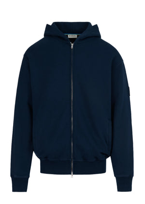 Sandbanks Badge Logo Zip Hoodie: NAVY