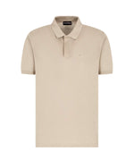 Emporio Armani Hidden Button Plackett Polo Shirt: BEIGE