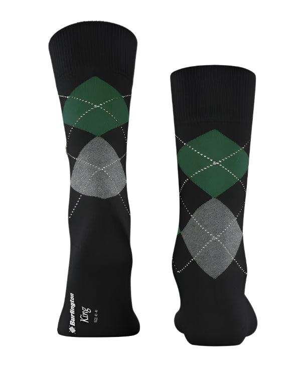 Burlington King Sock: BLACK/GREY