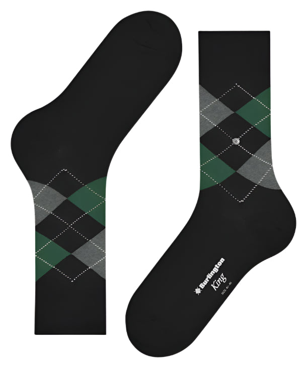 Burlington King Sock: BLACK/GREY