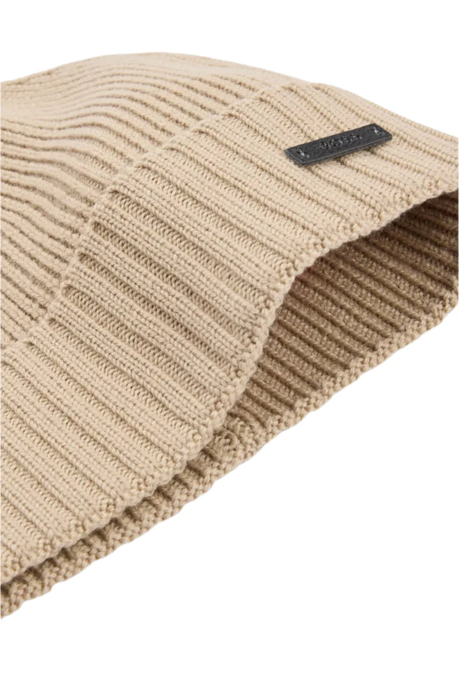 Hugo Boss Orange Fati Beanie: LIGHT BEIGE