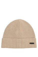 Hugo Boss Orange Fati Beanie: LIGHT BEIGE