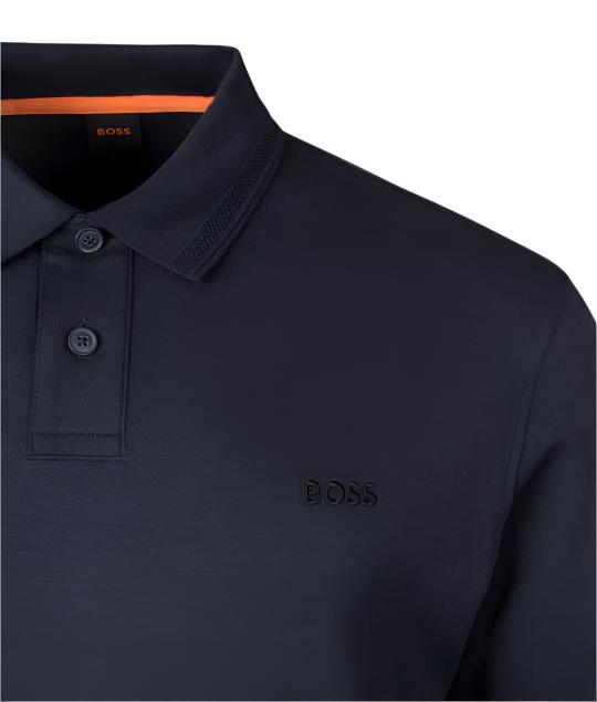 Hugo Boss Orange Pe Interlock L/S Polo Shirt: DARK BLUE