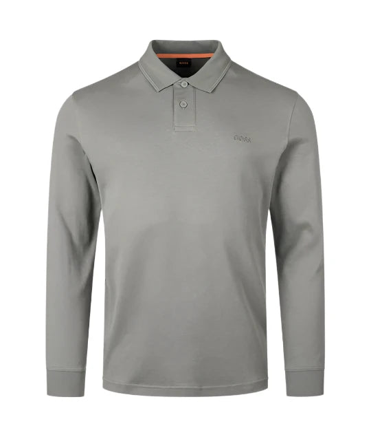 Hugo Boss Orange Pe Interlock L/S Polo Shirt: OPEN GREY