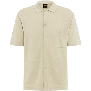 Hugo Boss Orange Kamiccio Knitted Shirt: LIGHT BEIGE