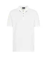 Emporio Armani Collar Logo Polo Shirt: WHITE