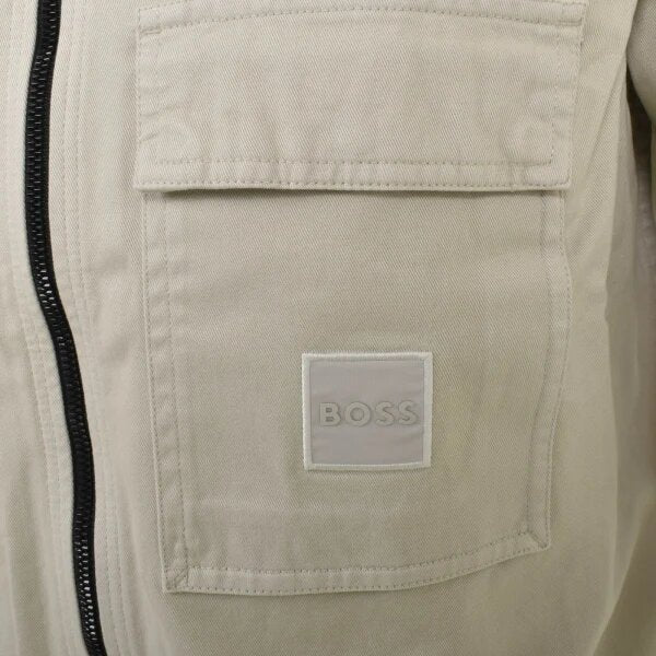 Hugo Boss Orange Lovel Zip Overshirt: LIGHT BEIGE