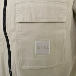 Hugo Boss Orange Lovel Zip Overshirt: LIGHT BEIGE