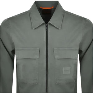 Hugo Boss Orange Lovel Zip Overshirt: OPEN GREY