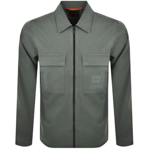 Hugo Boss Orange Lovel Zip Overshirt: OPEN GREY