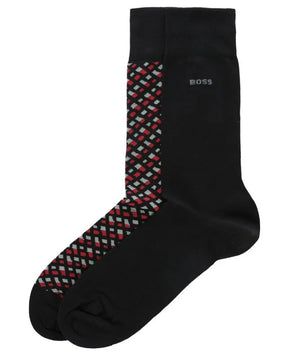 Hugo Boss Orange 2 Pack RS Logo Sock: BLACK