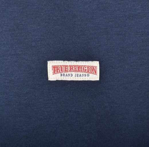 True Religion OG Label Crewneck Sweatshirt: BLUE MELANGE