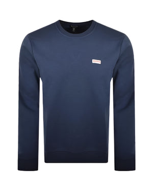 True Religion OG Label Crewneck Sweatshirt: BLUE MELANGE