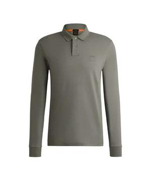 Hugo Boss Orange Passerby L/S Polo Shirt: OPEN GREY