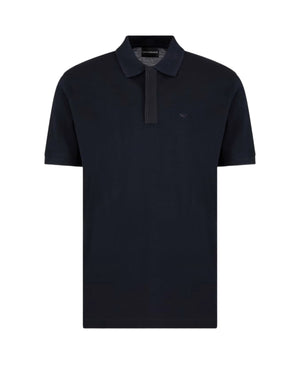 Emporio Armani Hidden Button Plackett Polo Shirt: NAVY