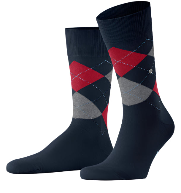 Burlington King Sock: NAVY/RED