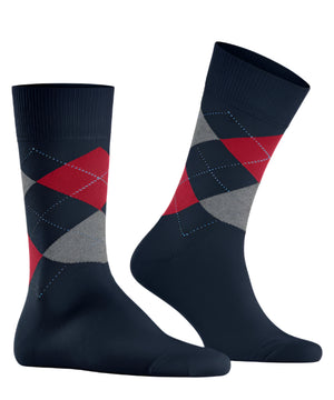 Burlington King Sock: NAVY/RED