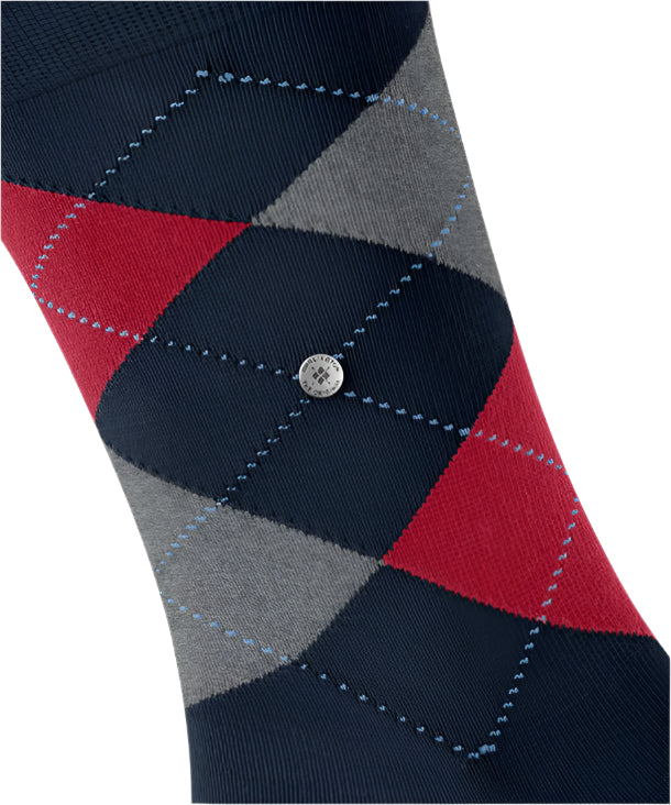 Burlington King Sock: NAVY/RED