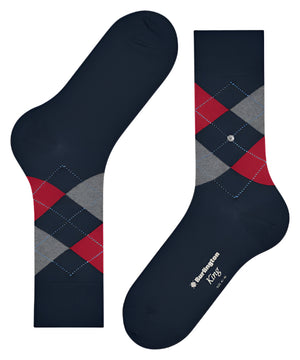 Burlington King Sock: NAVY/RED