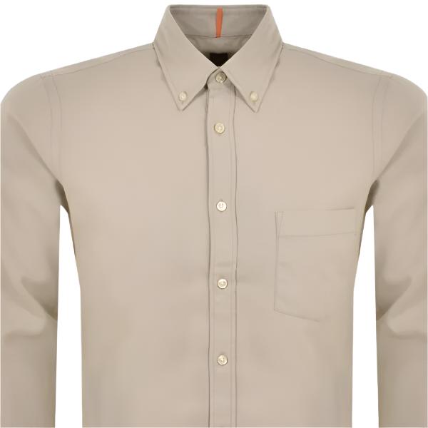 Hugo Boss Orange Rickert L/S Shirt: LIGHT BEIGE