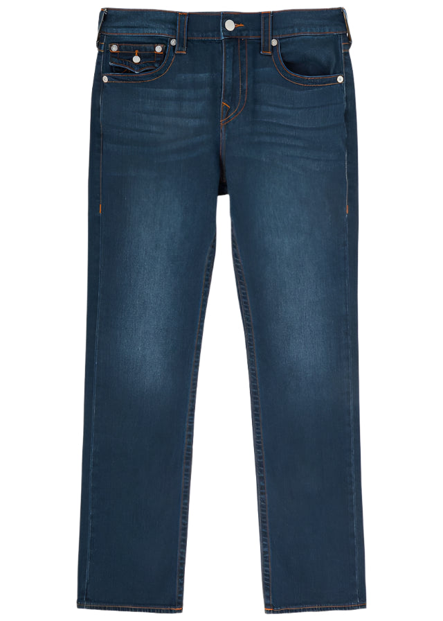 True Religion Ricky SN Flap Relaxed Straight Jean: DAMON DARK WASH (Dark Worn)