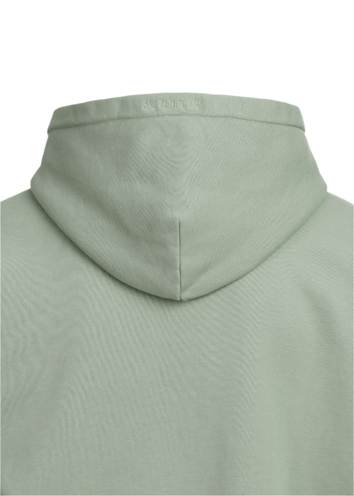 Sandbanks Badge Logo Zip Hoodie: SAGE
