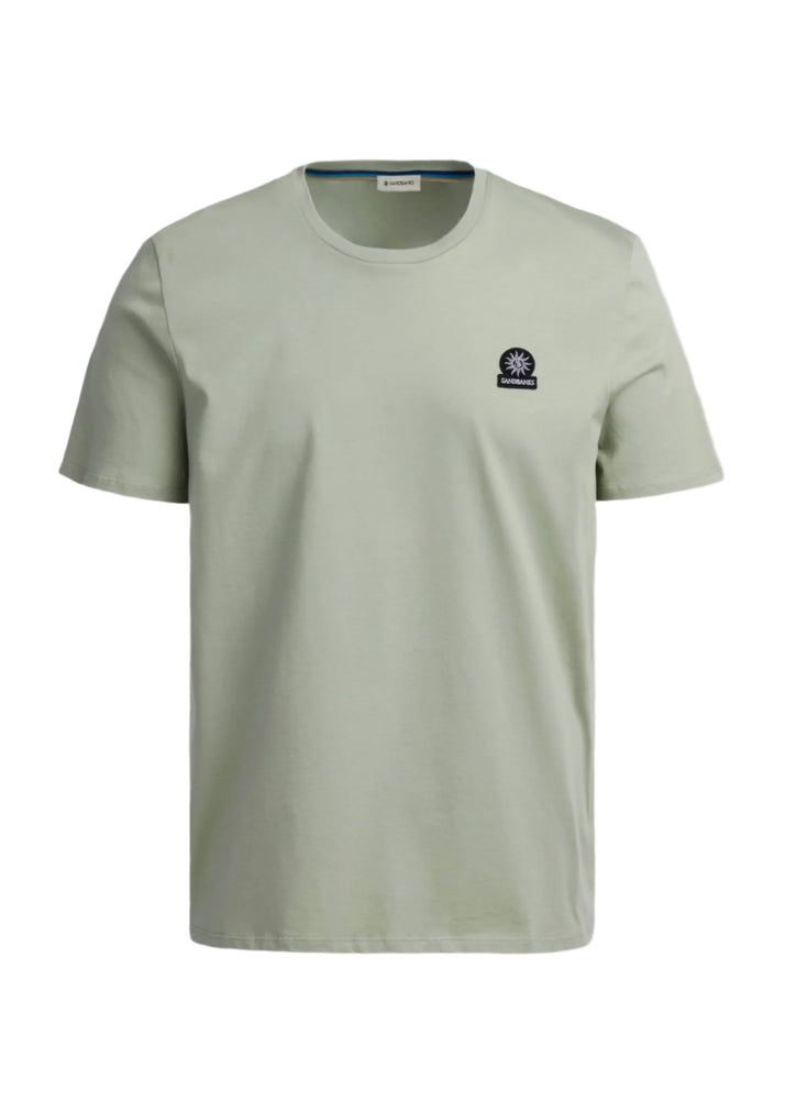 Sandbanks Badge Logo T-Shirt: SAGE