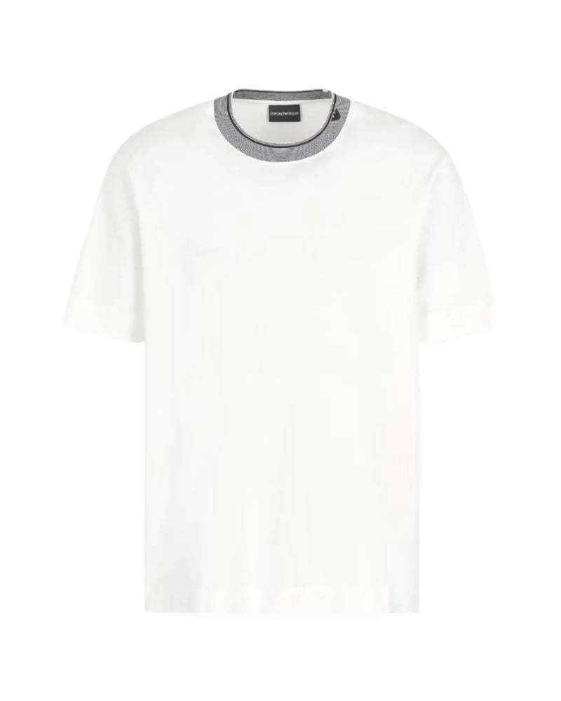 Emporio Armani Stitched Logo T-Shirt: WHITE