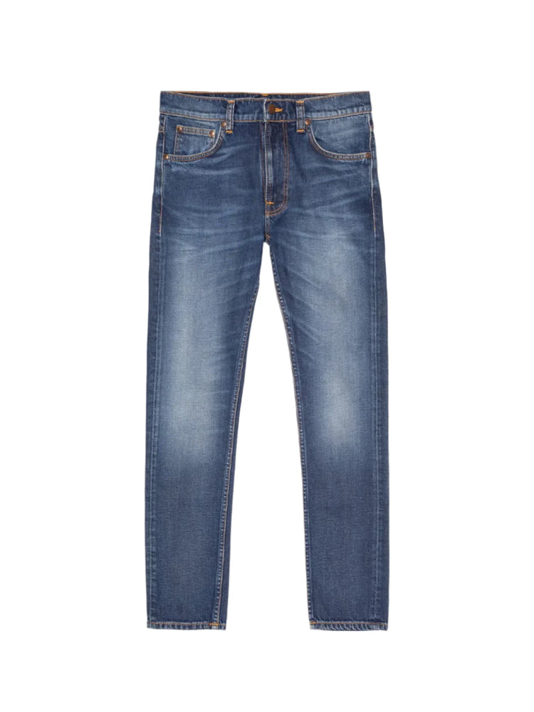 Nudie Jeans Lean Dean Jeans: TROUBLED SEA (Blue Used)