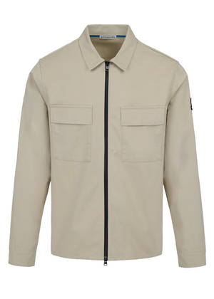 Sandbanks Gabardine Zip Overshirt: STONE