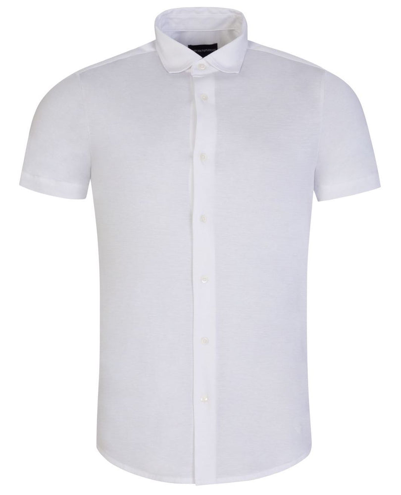 Emporio Armani Essentials Full Button Polo Shirt White HemingCo